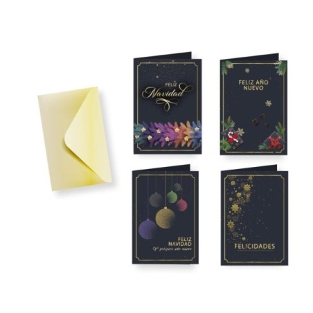 Bismark Carte de Vœux de Noël Foil Green avec Enveloppe - 4 Motifs Différents