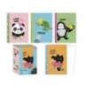 Bismark Animals Carnet Agrafé A5 32 Feuilles Unies - Couverture avec Motifs d'Animaux - Toucher Soft - 4 Motifs Différents