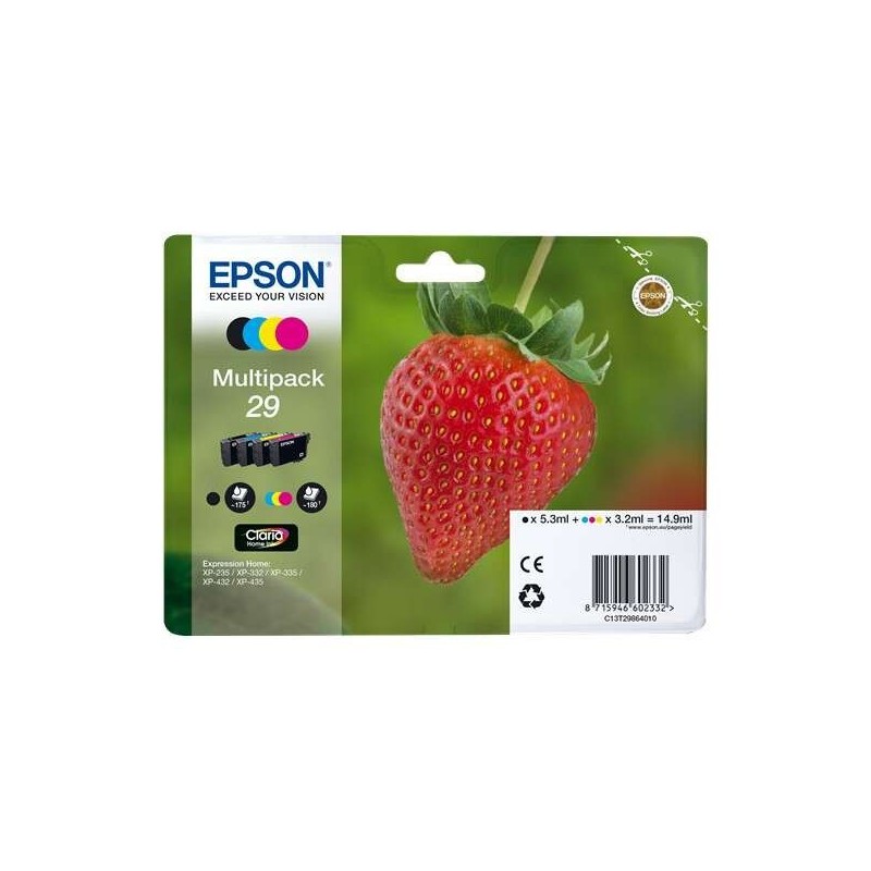 Epson T2986 (29) Pack of 4 Original Ink Cartridges - C13T29864012