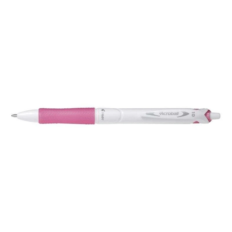 Pilot Acroball PureWhite Retractable Ballpoint Pen - Refillable - Made with Recycled Plastic - 1mm Round Tip - 0.28mm Line