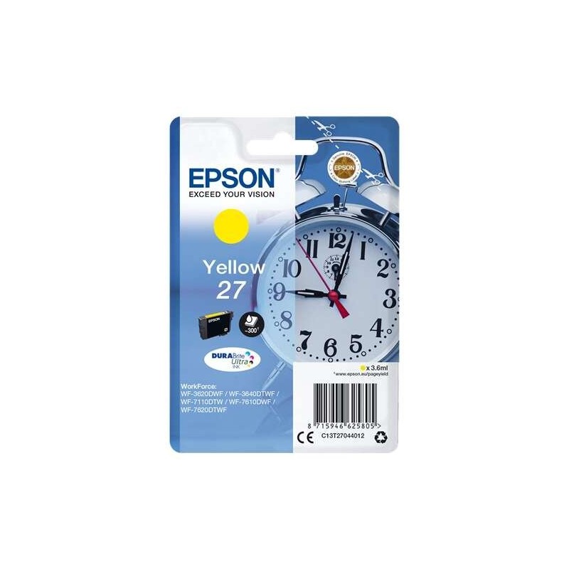 Epson T2704 (27) Amarillo Cartucho de Tinta Original - C13T27044012