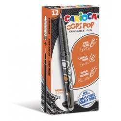 Carioca Oops Pop Boligrafos Borrables - Termo Sensible - Empuñadura Texturizada - Punta de Ø 0.7mm - Doble Goma - Recambios