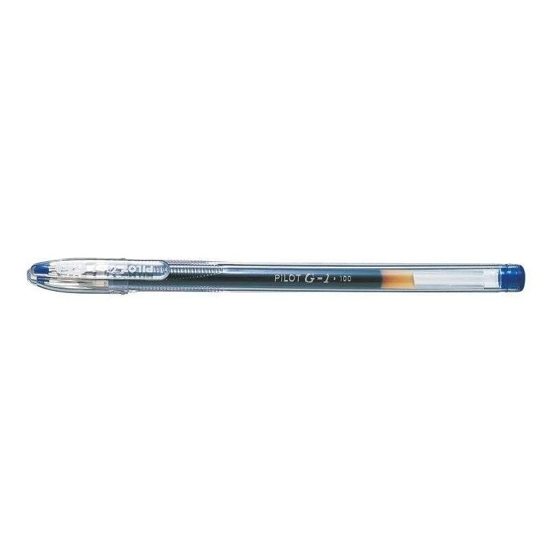Pilot Esferográfica de Gel G1 - Recarregável - Ponta de Bola 0,5mm - Traço 0,3mm - Corpo Transparente - Cor Azul