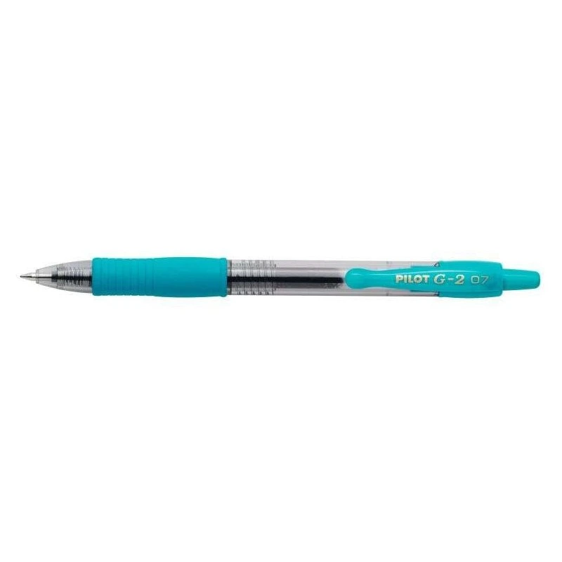 Pilot G2 Retractable Gel Rollerball Pen - Refillable - 0.7mm Round Ball Point - 0.32mm Line Width - Ergonomic Grip - Turquoise
