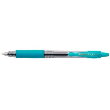 Pilot G2 Retractable Gel Rollerball Pen - Refillable - 0.7mm Round Ball Point - 0.32mm Line Width - Ergonomic Grip - Turquoise