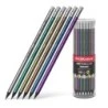 Erichkrause Metallic Lápis de Grafite HB com Borracha - Corpo Redondo de Plástico - Cores Sortidas