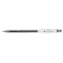 Pilot Stylo Gel G-Tec C4 - Extra Fin - Rechargeable - Pointe Bille 0.4mm - Tracé 0.2mm - Couleur Noir