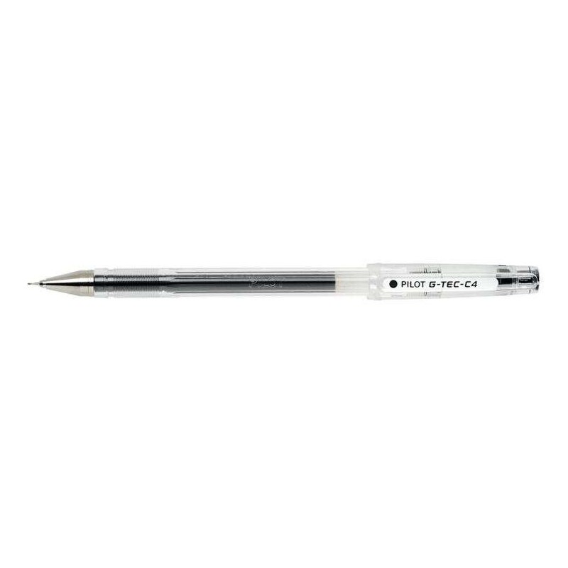 Pilot Boligrafo de Gel G-Tec C4 - Extra Fino - Recargable - Punta de Bola 0.4mm - Trazo 0.2mm - Color Negro