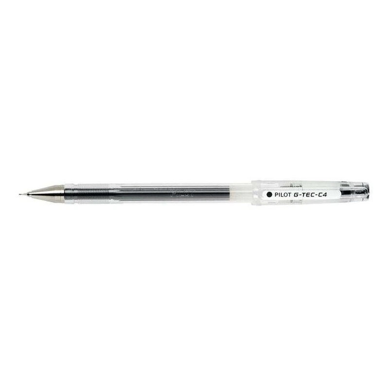 Pilot Boligrafo de Gel G-Tec C4 - Extra Fino - Recargable - Punta de Bola 0.4mm - Trazo 0.2mm - Color Negro