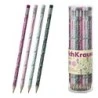 ErichKrause Floral Soul Lápis de Grafite com Borracha - Mina HB - Corpo Redondo - Plástico - Pega Ergonómica - Cores Sortidas