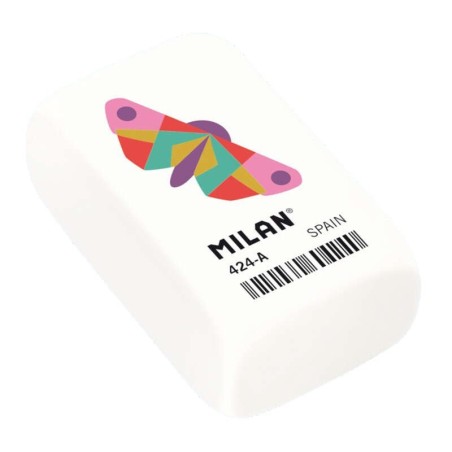 Milan 424A Gomme Rectangulaire - Mie de Pain - Caoutchouc Synthétique - Coloris Blanc - Dessins Géométriques d'Animaux Assortis