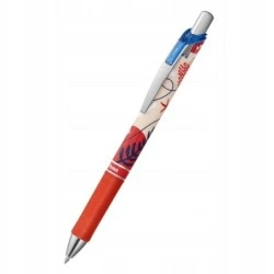 Pentel Energel Stylo à Encre Gel Rétractable 0.7mm - Tracé 0.35mm - Rechargeable - Grip de Préhension - Encre Couleur Bleu