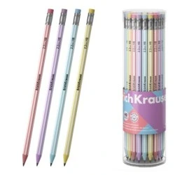 ErichKrause Blend Crayon Graphite avec Gomme - Mine HB - Corps Hexagonal - Plastique - Prise en Main Ergonomique - Couleurs