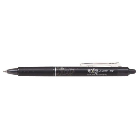 Pilot Frixion Clicker Stylo Gel Effaçable Rétractable - Pointe Bille 0.7mm - Tracé 0.4mm - Grip Ergonomique - Couleur Noir
