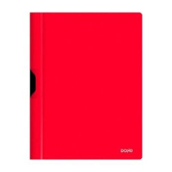 Dohe Dossier with Metal Clip - A4 Size - Made of 350 Micron Opaque Polypropylene - Red