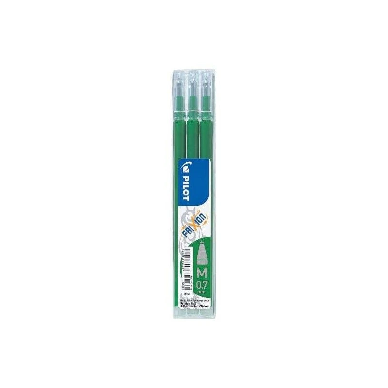 Pilot Pack de 3 Recambios para Frixion Ball / Frixion Clicker - Tinta Gel Borrable - Punta de Bola 0.7mm - Trazo 0.4mm - Color