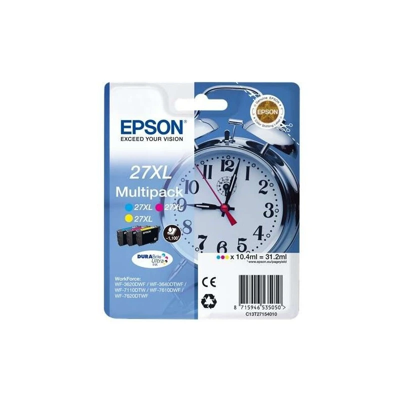 Epson T2715 (27XL) Pack de 3 Cartouches d'Encre Originales - C13T27154012