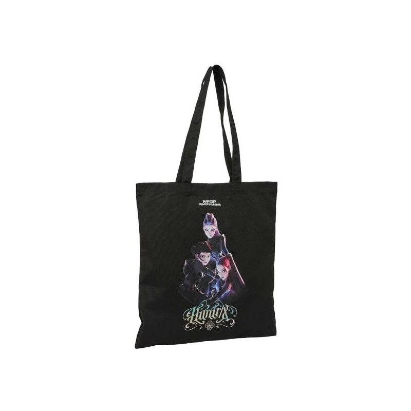 Safta K-Pop Demon Hunters Warriors Tote Bag Bolsa de Tela - Asas de Mano - 38x42cm - Color Negro