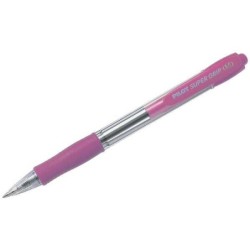 Pilot SuperGrip Retractable Ballpoint Pen - 1.0mm Point - 0.27mm Line Width - Oil-Based Ink - Ergonomic Grip - Pink