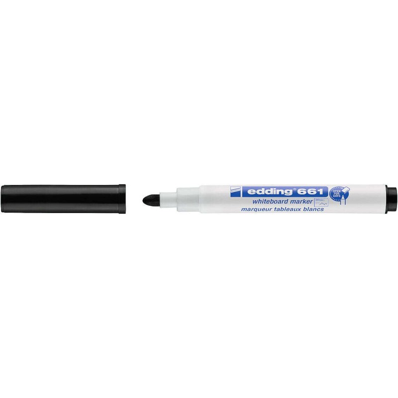 Edding 661 Marqueur pour Tableau Blanc - Pointe Ronde - Tracé entre 1 et 2 mm. - Encre Pigmentée - Effaçable à Sec - Couleur