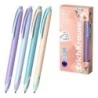 Erichkrause Bloom TipFlow Matic Pastel Stylo à Bille Rétractable - Pointe Bille 0.5mm - Tracé de 0.4mm - Encre Bleue - Corps en