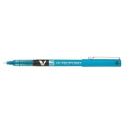 Pilot Esferográfica de tinta líquida V5 HI-Tecpoint Rollerball - Ponta fina de agulha 0,5mm - Traço 0,3mm - Cor Azul Claro