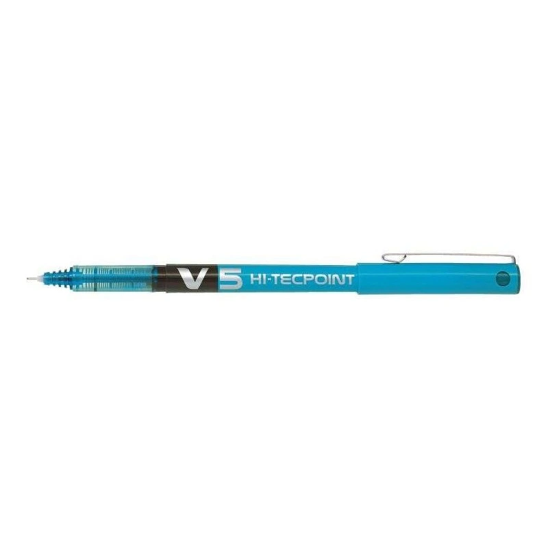 Pilot Boligrafo de tinta liquida V5 HI-Tecpoint Rollerball - Punta fina de aguja 0.5mm - Trazo 0.3mm - Color Azul Claro