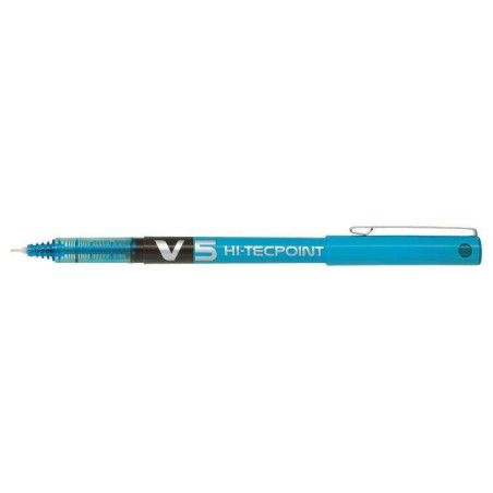 Pilot V5 HI-Tecpoint Rollerball Liquid Ink Pen - 0.5mm Fine Needle Point - 0.3mm Line Width - Light Blue