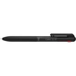 Pentel Calme Esferográfica Retrátil de 3 Cores 0,7mm - Corpo de Cor Preta - Cores de Tinta Azul, Vermelho e Preto