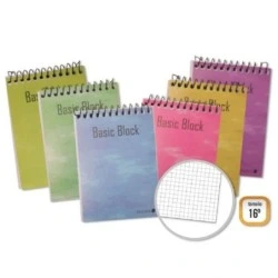 Golden Cuaderno Espiral Superior 16º Apaisado (102x71mm) 80 Hojas 60gr Cuadricula - Tapa Plastificada - Margen Remarcado