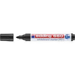 Edding 660 Whiteboard Marker - Round Nib - Line Width between 1.5 and 3 mm. - Pigmented Ink - Refillable - Dry Erase - Black