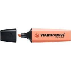 Stabilo Boss 70 Pastel Fluorescent Highlighter Marker - 2 to 5mm Line Width - Refillable - Water-Based Ink - Silky Peach Colour