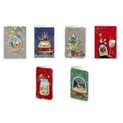 Bismark Christmas Greeting Card with Envelope - Decorated with Confetti - 6 Different Designs