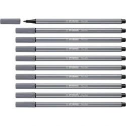 Stabilo Pen 68 Fibre Tip Marker - Line Width approx. 1mm - Water-Based Ink - Dark Grey