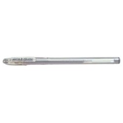 Pilot Esferográfica de Gel G1 - Recarregável - Ponta de Bola 0,7mm - Traço 0,32mm - Corpo Transparente - Cor Prateada