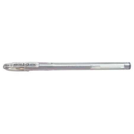 Pilot Esferográfica de Gel G1 - Recarregável - Ponta de Bola 0,7mm - Traço 0,32mm - Corpo Transparente - Cor Prateada