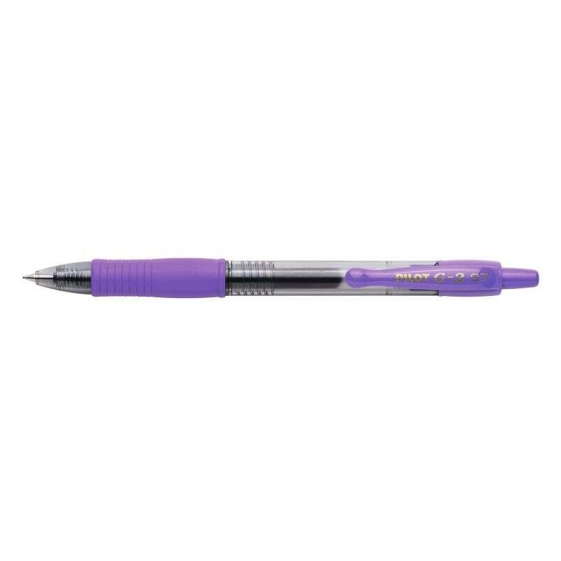 Pilot G2 Retractable Gel Rollerball Pen - Refillable - 0.7mm Round Ball Point - 0.32mm Line Width - Ergonomic Grip - Violet