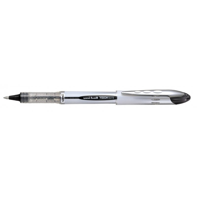 Uni-ball Vision Elite UB-200 Roller à Encre Liquide - Pointe Bille 0.8mm - Système Anti-fuite pour les Voyages - Couleur Noir