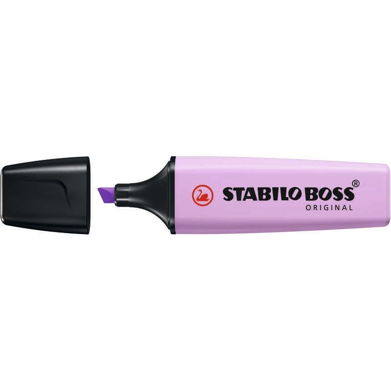 Stabilo Boss 70 Pastel Marcador Fluorescente - Traço entre 2 e 5mm - Recarregável - Tinta com Base de Água - Cor Brisa Violeta