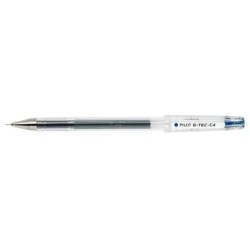 Pilot Stylo Gel G-Tec C4 - Extra Fin - Rechargeable - Pointe Bille 0.4mm - Tracé 0.2mm - Couleur Bleu