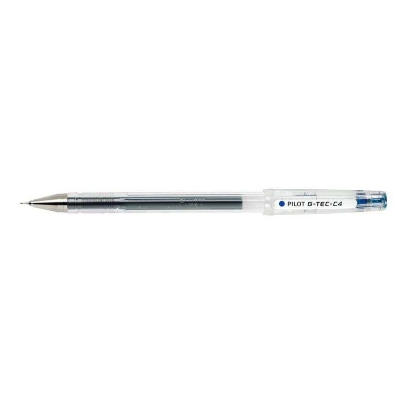 Pilot G-Tec C4 Gel Ballpoint Pen - Extra Fine - Refillable - 0.4mm Ball Tip - 0.2mm Line Width - Blue Colour