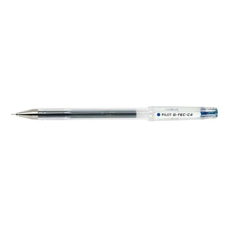 Pilot Stylo Gel G-Tec C4 - Extra Fin - Rechargeable - Pointe Bille 0.4mm - Tracé 0.2mm - Couleur Bleu