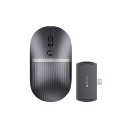 ProtoArc Hubmouse Rato Sem Fios com Hub USB - Bluetooth - 2400dpi - Hub 1x USB-C, 1x USB-A, 1x HDMI - Cor Preta