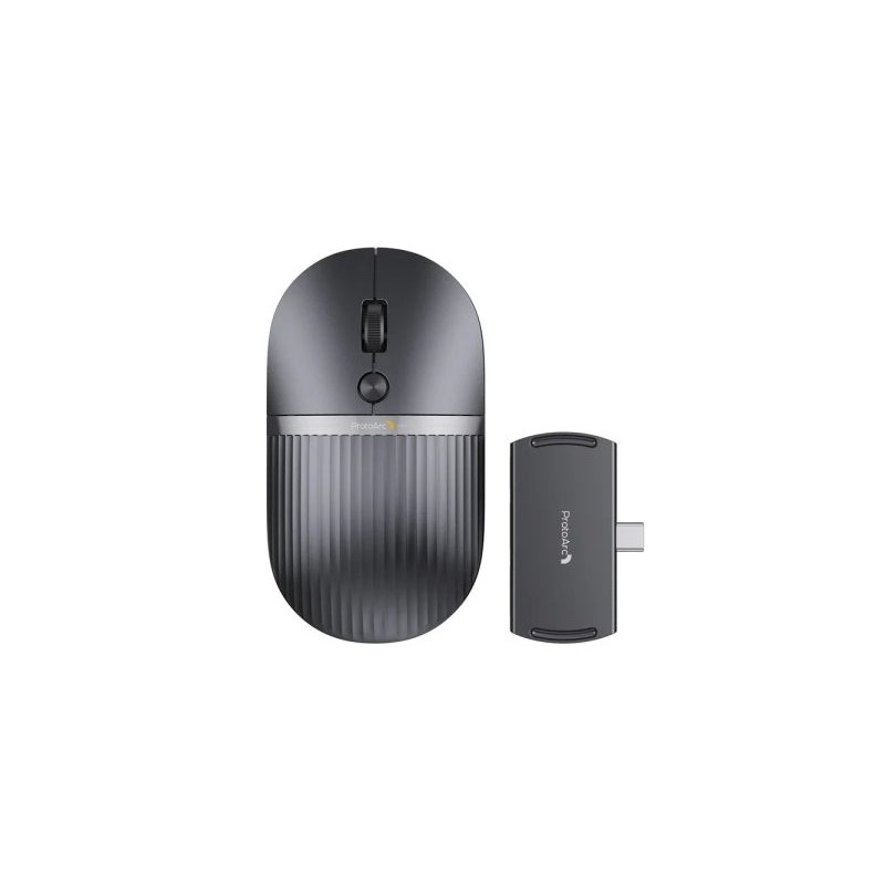 ProtoArc Hubmouse Rato Sem Fios com Hub USB - Bluetooth - 2400dpi - Hub 1x USB-C, 1x USB-A, 1x HDMI - Cor Preta