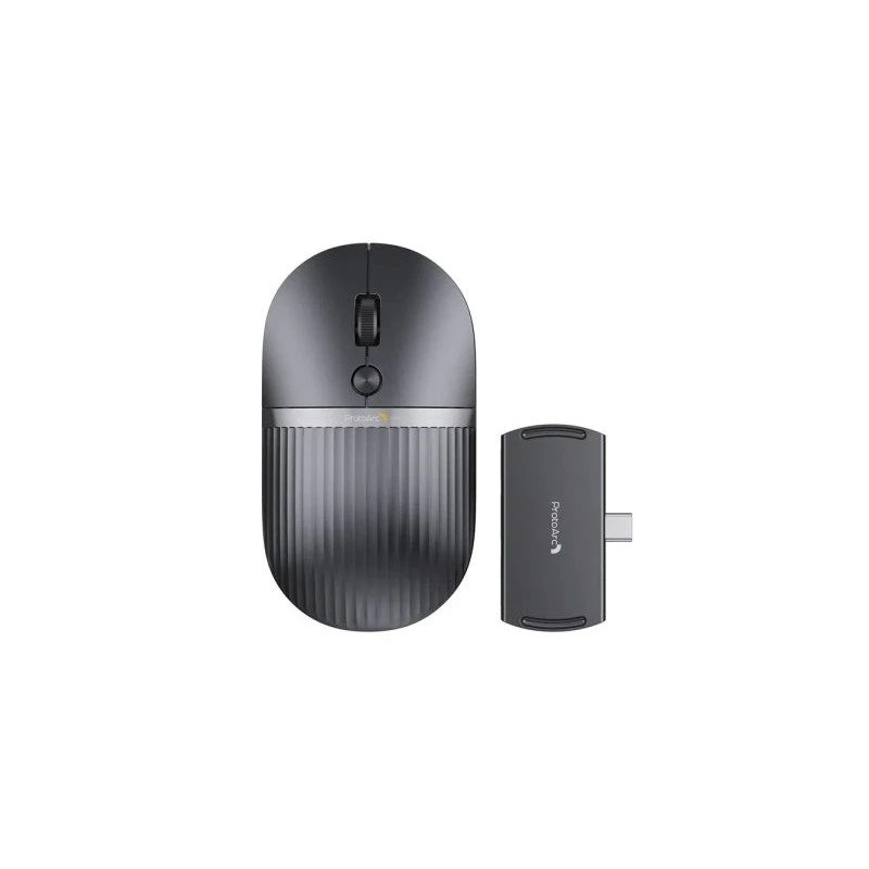 ProtoArc Hubmouse Rato Sem Fios com Hub USB - Bluetooth - 2400dpi - Hub 1x USB-C, 1x USB-A, 1x HDMI - Cor Preta