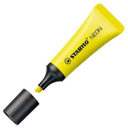 Stabilo Neon 72 Surligneur Fluorescent - Trait entre 2 et 5mm - Encre à Base d'Eau - Corps en Forme de Tube - Couleur Jaune