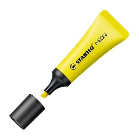 Stabilo Neon 72 Surligneur Fluorescent - Trait entre 2 et 5mm - Encre à Base d'Eau - Corps en Forme de Tube - Couleur Jaune