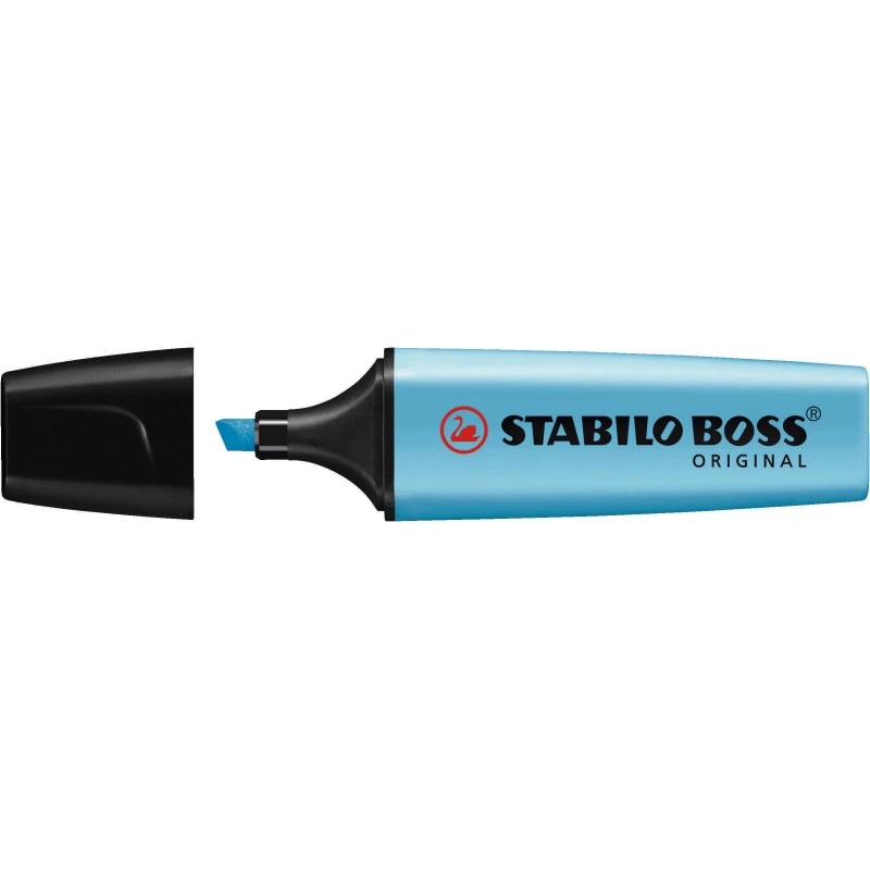 Stabilo Boss 70 Fluorescent Highlighter Marker - 2 to 5mm Line Width - Refillable - Water-Based Ink - Fluorescent Blue