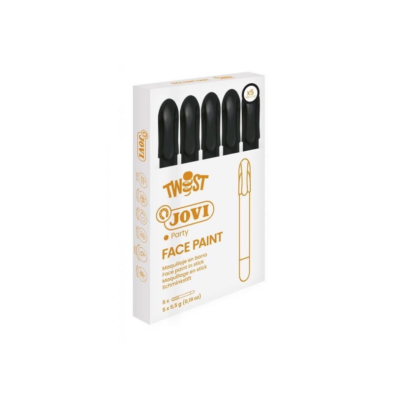 Jovi Twist Stick de Pintura Facial - Hipoalergénico - Base Água - Fácil de Aplicar e Retirar - Grande Cobertura - Seca Rápido