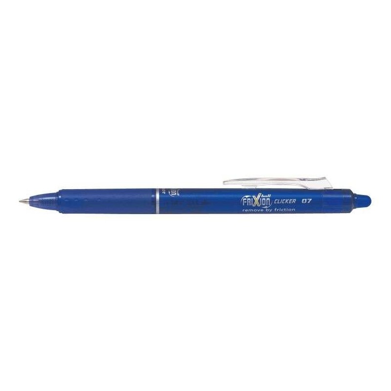 Pilot Frixion Clicker Stylo Gel Effaçable Rétractable - Pointe Bille 0.7mm - Tracé 0.4mm - Grip Ergonomique - Couleur Bleu